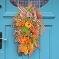 thumbnail image 5 of Fall Wreaths for Front Door,Autumn Maples Leaf Pumpkin Berry Wreath,Large Hanging Garland Fall Harvest Swag for Home Festival Indoor Outdoor Decoration-19.68*11.8Inch, 5 of 8