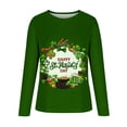 thumbnail image 3 of Patlollav Women Long Sleeve T-Shirts Casual St. Patrick Print Crewneck Pullover Tops, 3 of 6