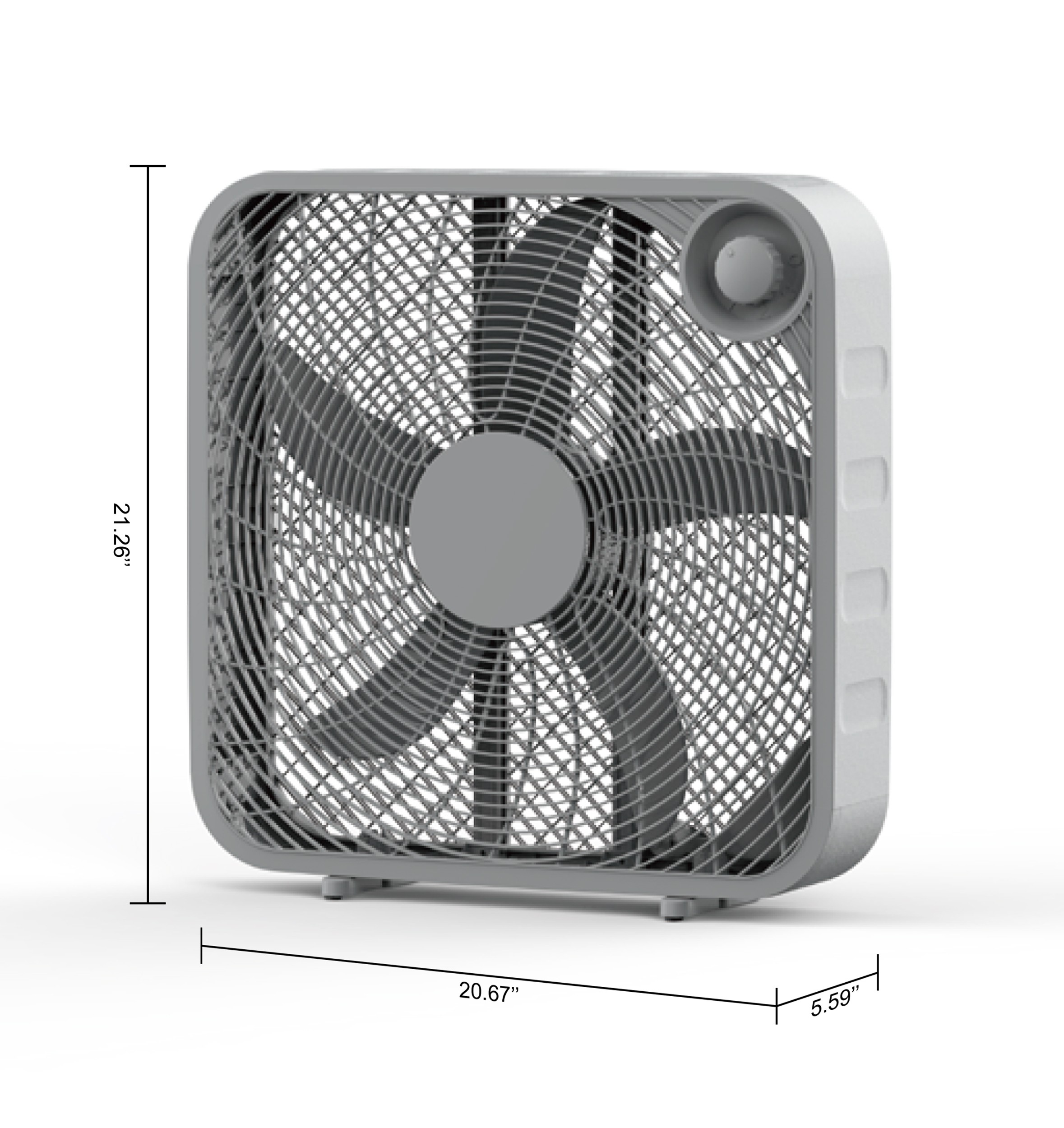 Mainstays 20-Inch Silver 3-Speed Portable Box Fan, FB50-16HS