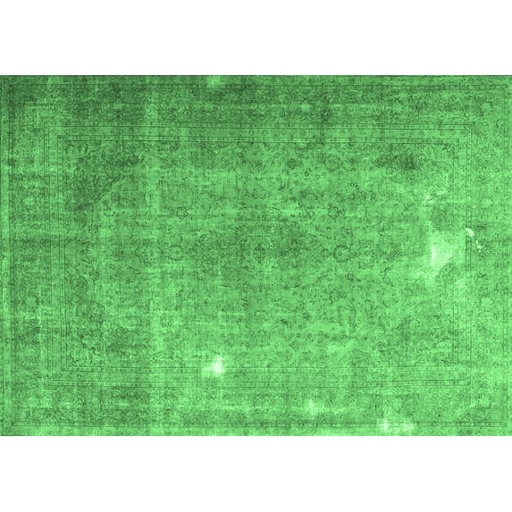 Ahgly Company Indoor Rectangle Persian Emerald Green Traditional Area Rugs, 5' x 8'