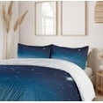 thumbnail image 7 of Ambesonne Night Duvet Cover Set, Ombre Inspired Sky Vibrant Stars Universe Astronomy Exploration, Decorative 2 Piece Bedding Set with 1 Pillow Sham, Twin Size, Pale Blue Dark Blue Twin Pale Blue Dark Blue, 7 of 7