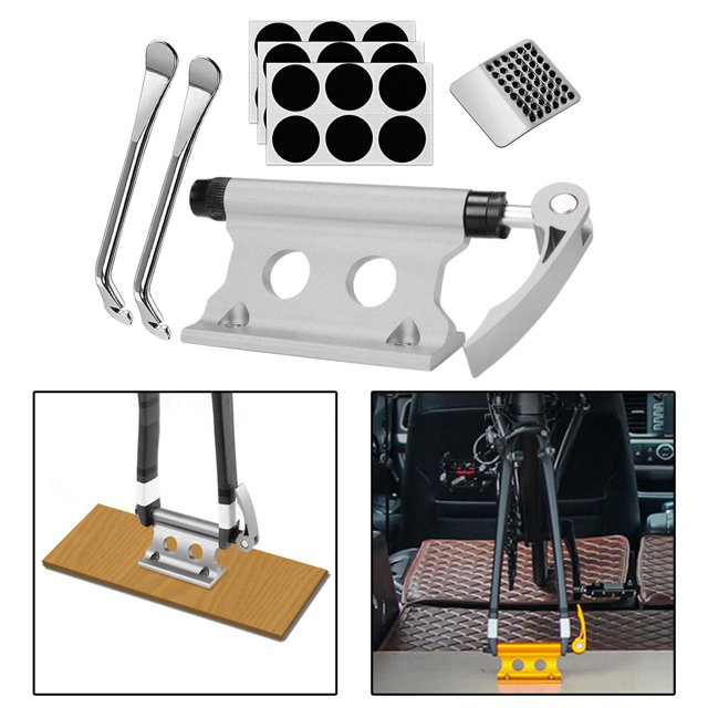 Parche de neumático de bicicleta portátil y reparación de pinchazos de cámara de bloqueo de instalación de bicicleta Plata Cola Parches para llantas de bicicleta