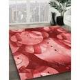 thumbnail image 3 of Ahgly Company Tapis d'Intérieur Lavables en Machine, Rectangle Rouge de Transition, 7' x 9', 3 of 7