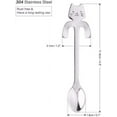 thumbnail image 2 of Simyoung Stainless steel Cute Cat Spoon Long Handle Spoons Flatware Coffee Drinking Tools Gadget Silver, 2 of 5