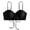 Black, variant on Women's Twist Front Bikini Top V Neck Push Up Padded Swimsuit Top Bathing Suits(White,XL)