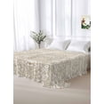 thumbnail image 5 of Beige Damask Full Size Flat Sheet, Wrinkleproof & Fadeproof Cooling Flat Bed Sheet Only, Vintage Country Scroll Floral Patterned Breathable Soft Bedding Top Sheets 81 x 96 Inches, 5 of 8