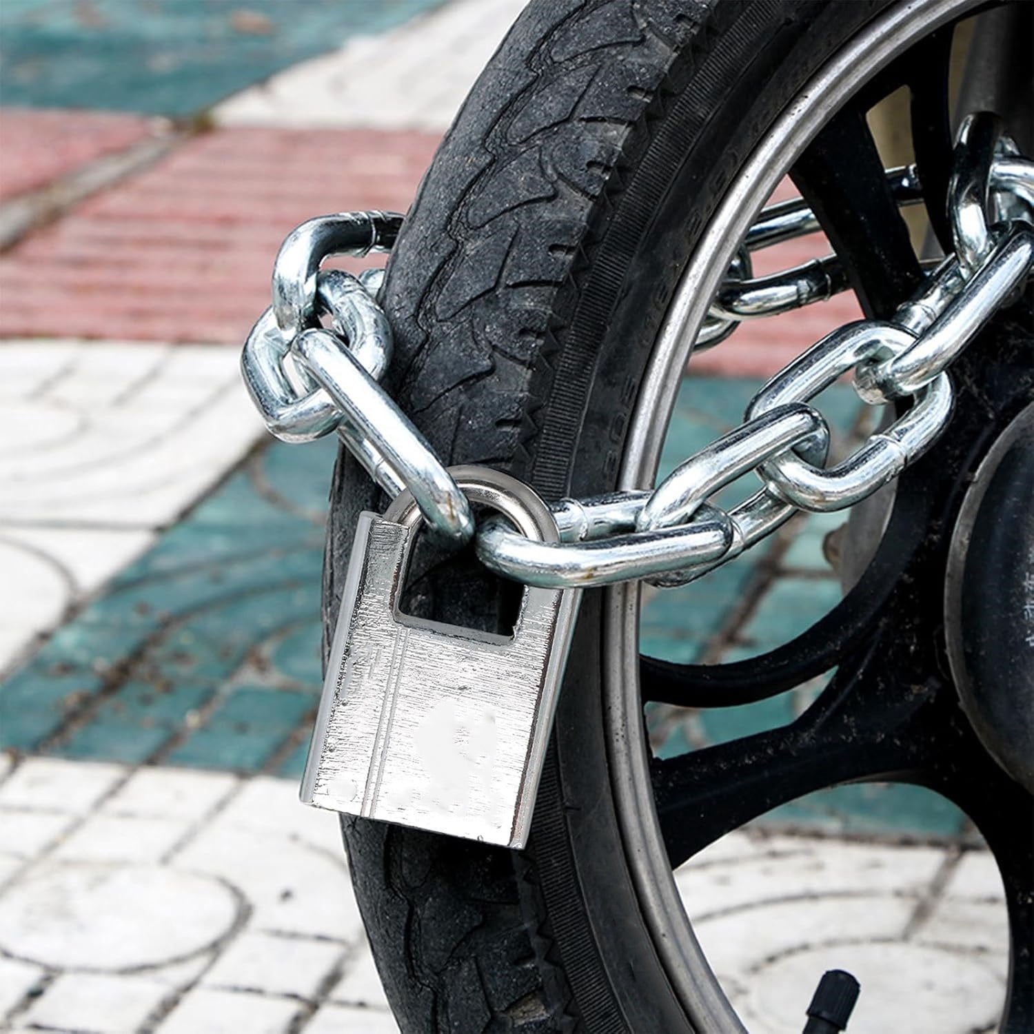 31.5 inch/0.8 Meter Chain Locks,Happon Security Chain and Lock Kit,Bicycle Chain Locks, Security Chain Lock for Motorcycles, Bike,Generator, Gates ,Outdoor Furniture