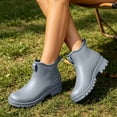 thumbnail image 7 of Women’s Flat Heel Waterproof PVC Ankle Rain Boots, Non-Slip Slip On Short Rubber Footwear for Garden, Kitchen & Outdoor Working Gray 6, 7 of 7
