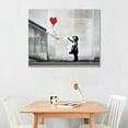 thumbnail image 2 of Nawypu Banksy Grafitti Girl with Red Balloon Modern Famous Canvas Paintings Wall Art Inspirational Grey Love Pictures Print Artwork for Dining Room Kitchen Home Office Decor, 2 of 3