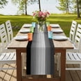 thumbnail image 3 of Black Gray Ombre Short Table Runner 48 Inches Long, Vintage Country Wooden Cotton Linen Table Runners Dresser Scarves, Fabric Tabletop Scarf Furniture Cover for Home Dinner Party Decor 13"x48", 3 of 8
