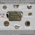 thumbnail image 6 of Crossbody Messenger Bag for iPad Pro 12.9 inches, Rfid Shoulder Purse w/Water Bottle Holders, 13 inch Laptop Briefcase, Built-in Wallet With AirTag Case Green, 6 of 10