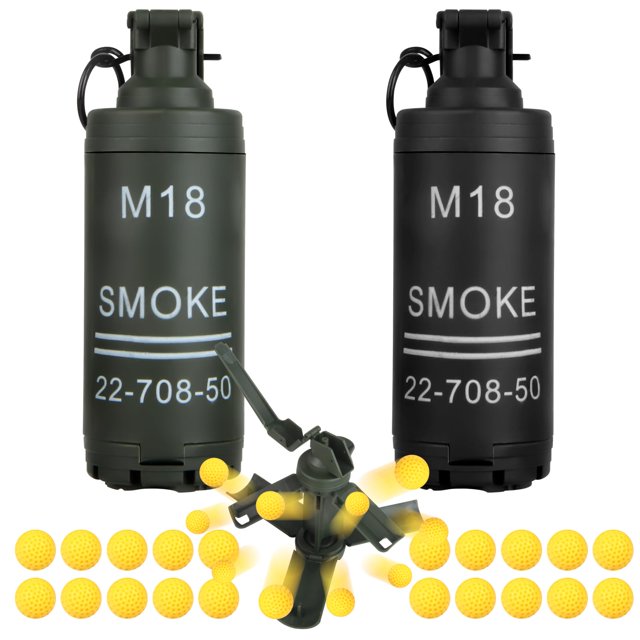 Toy Grenade SiterTCF M18 Smoke, 2 unidades con 20 munición de espuma