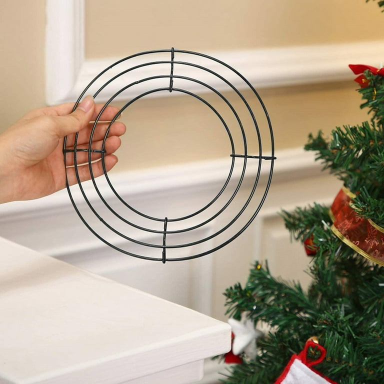 Round Hoop DIY Christmas Decoration Wire Wreath Frame Wall Hanging Sturdy  For Wedding Metal Valentines Decorations