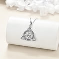 thumbnail image 2 of Celtic Knot Necklace Sterling Silver Triquetra Pendant Triangle Irish Circle Necklaces Jewelry Gifts for Women, 2 of 10