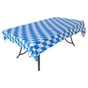 Oktoberfest Decorations Party Essential, Plastic White and Blue Checkered Tablecloth Roll, 54" x 100' Perfect for Men and Women, Must Have Oktoberfest Party Supplies | OktoberfestH
