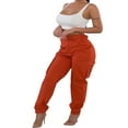 thumbnail image 2 of Pantalon Cargo Taille Haute pour Femmes, Coupe Ample, Salopettes Décontractées, Pantalon à Multiples Poches, 2 of 5