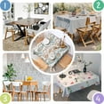 thumbnail image 4 of White Pioneer Flower and Paisley Pattern Square Tablecloth,Waterproof Square Table Cover,Wipeable Spillproof Washable Table Cover for Home Kitchen Party Decor 42"X42"(107x107cm), 4 of 6