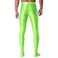 thumbnail image 2 of Zaldita Men Shaping Tights Shiny Smooth Pants Glossy Stockings Sheer Trousers Silky Tights Fluorescent Green XXL, 2 of 3