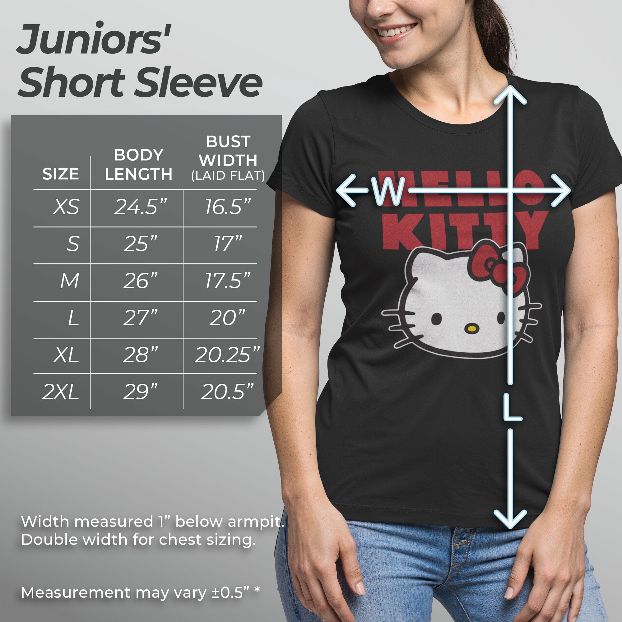 Sanrio Juniors Hello Kitty Classic Logo Portrait T-Shirt,