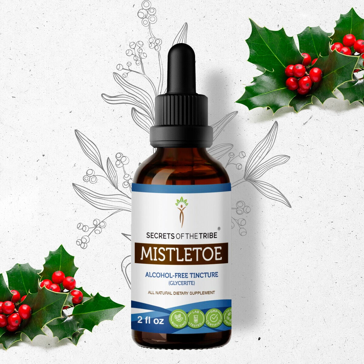 Mistletoe Tincture AlcoholFREE Extract, Organic Mistletoe (Viscum