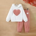 thumbnail image 3 of Ugoldhm Girls Winter Outfit Set Fleece Hooded Pullover Sweatshirt and Pant Thermal 2 Piece Set Sizes 3-10, 3 of 8