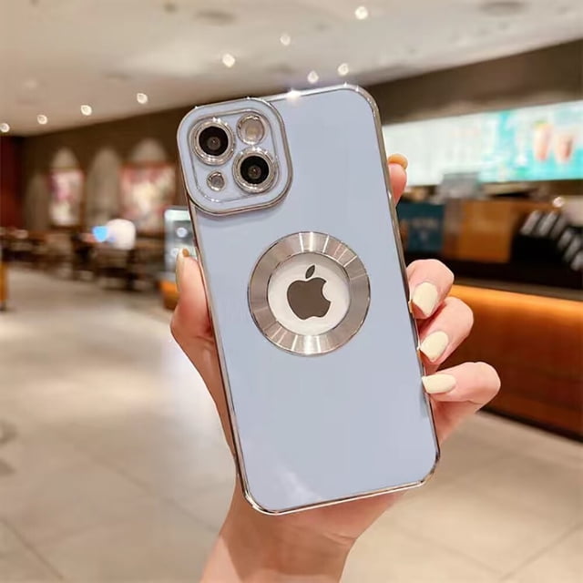 Fundas de teléfono enchapadas suaves de moda de lujo para iPhone 14, 13, 12, 11 Pro Max, 14 Plus, accesorios de cubierta protectora de silicona hueca