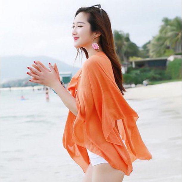Bufanda chal variada Bufanda de verano para mujer Camisa de gasa multifuncional Chaqueta Ropa protectora del sol Chal Toalla de playa de moda