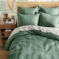 thumbnail image 3 of Levtex Home - 100% Linen - King Duvet Cover - Washed Linen in Forest Green - Duvet Cover Size (106 x 94in.), 3 of 7