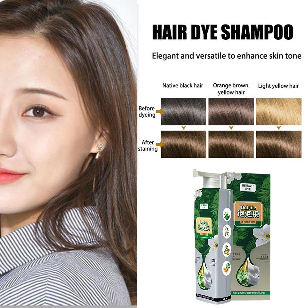 Bubble Plant Hair Dye Shampoo Household Easy-to-wash Washing Hair Color ...