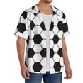 thumbnail image 2 of PAYOHTO Classic Football Black and White Theme Mens Hawaiian Casual Short-sleeved Shirt Tropical Summer Beach Button Down Shirts, 2 of 7