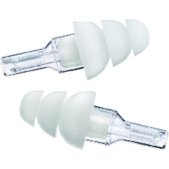Etymotic Research ER20 High-Fidelity Earplugs, White with Clear Stem, 1 Pair Large Fit, Clamshell Packaging