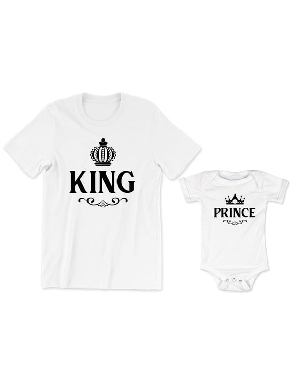 King Men's T-Shirt Royal Graphic Crown Prince Baby Bodysuit Kids Toddler Shirt
