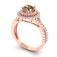 thumbnail image 2 of 1.3125 ct Round Cut Simulated Champagne Diamond Solitaire with Accents Engagement Ring for Women in 18K Rose Gold, 2 of 5