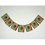 YKCG Mexican Flag Grunge Vintage Style Home Decor Banner Bunting Garland Flag Sign for Home Family Party Decoration