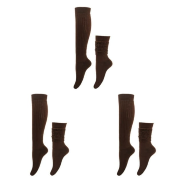 relayinert Lot de 2/lot Chaussettes Stablement Fixées Sans Fil en Vrac Confortables à Porter Polyester Polyester Rendu Respirant Café 3Ensemble