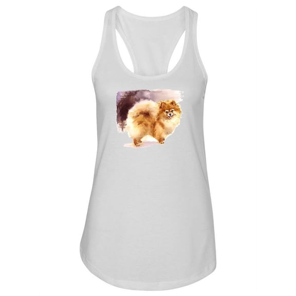Cute Watercolor Pomeranian Tank Women -Image by Shutterstock, Female Medium