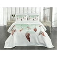 thumbnail image 3 of Ambesonne Feather Quilted Bedspread Set 3 Pcs, Dreamcathcer Tradition, Queen Size, Mint Green Brown, 3 of 5