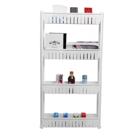 Yosoo 4 Tier Mobile Shelving Unit Slim Slide Out Storage Tower