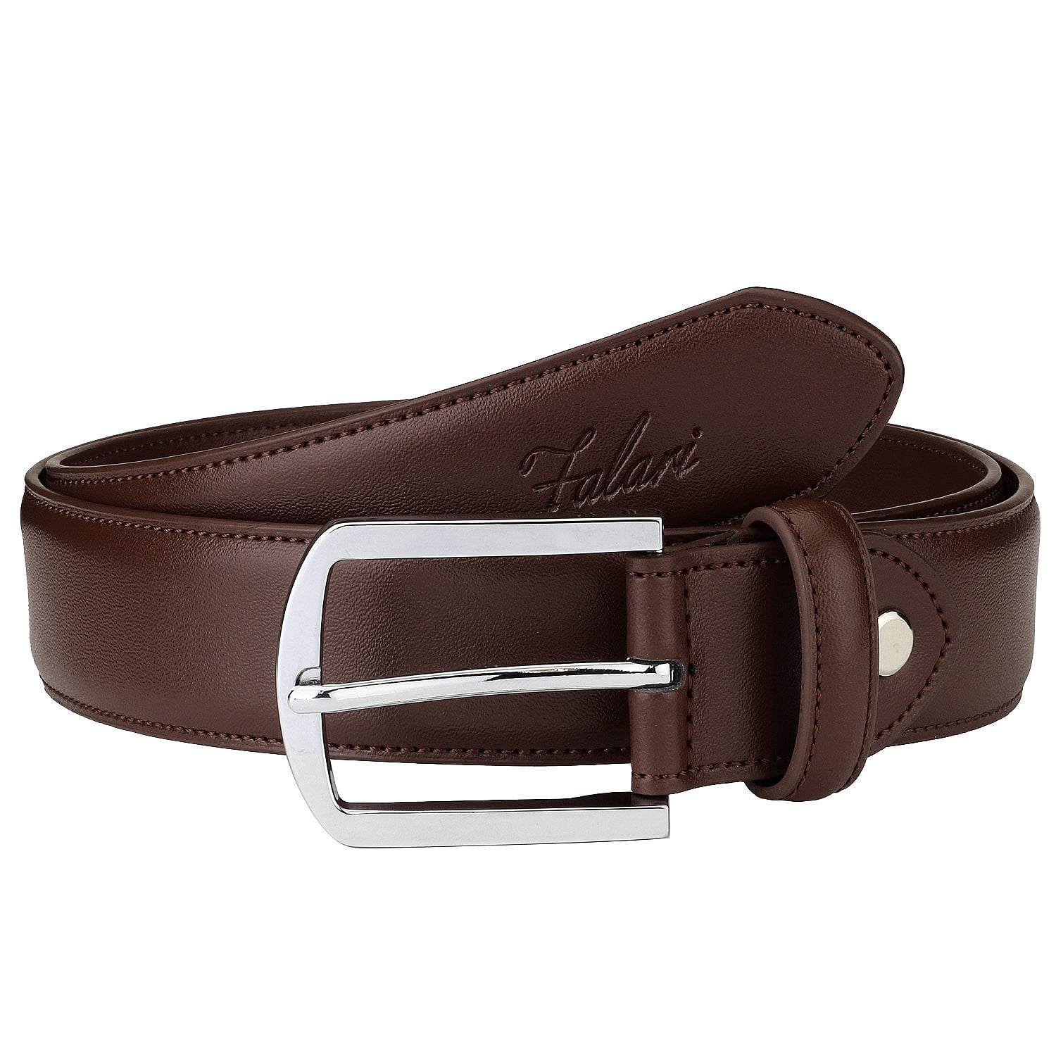 Falari Reversible Belt Genuine Leather Single Prong Buckle (1 Belt for 2 Colors) Falari Men Genuine Leather Casual Dress Belt With Single  main image 2