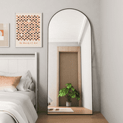 CONGUILIAO Arched Mirror Full Length Arch Mirror 65x24 Floor Mirror Black Mirror Body Mirror