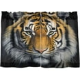 thumbnail image 2 of Beautiful Tiger Half Window Tier Curtains 36 Inch Blackout Thermal Insulating Kitchen Linen Tier Curtains for Kitchen, Bathroom, Cafe Home Decor, 2 of 7
