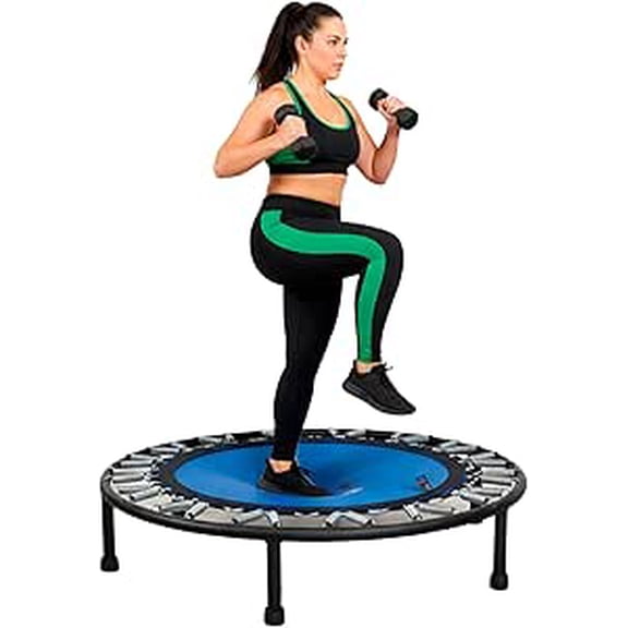 Trampolín Fitness portátil para Ejercicio en casa, Rebote Resistente con resortes de Acero, Estructura Metalica Resistente, Capacidad 150 kg