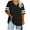 Black, variant on PiGOGI Plus Size Tops for Women's Oversized V-neck Short Sleeved Solid Summer Base Shirt Sports T-shirt Blue