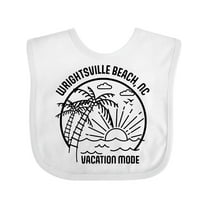 Inktastic Summer Vacation Mode Wrightsville North Carolina Boys or Girls Baby Bib