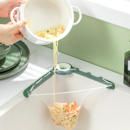 

Triangle Tri-Holder Filter Filter with 50 pcs Sink Strainer Bag Multipurpose RV WashBasin Garbage for Kitchen Food Waste Leftover Garbage(50 bags + 1 holder)