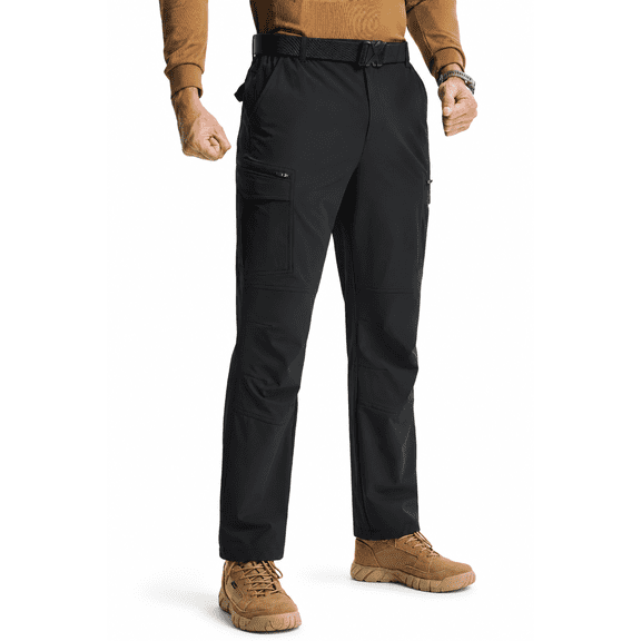 YAPPO Men's Hiking Cargo Pants, Lightweight Stretch Quick Dry Water Resistant Outdoor Work Pants with 8 Pockets