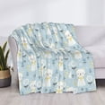 thumbnail image 3 of Honeii Cute Cat print throw blanket, crafted from cozy cotton flannel, offers versatile home decor as a bedding suitable for all seasons.-80"x60", 3 of 6