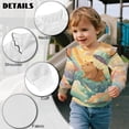 thumbnail image 7 of Xoenoiee Capybara Parachute Bubble Cloud Print Toddler Baby Girl Ruffle Sweatshirt Crewneck Long Sleeve Pullover Tops Little Kids Fall Winter Clothes, Size 1-2 Years, 7 of 7
