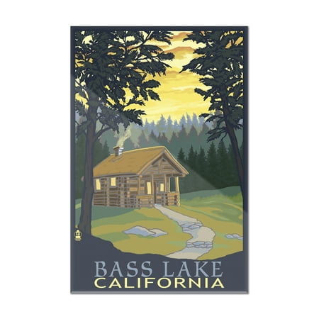 Bass Lake California Cabin Scene Lantern Press Poster 8x12