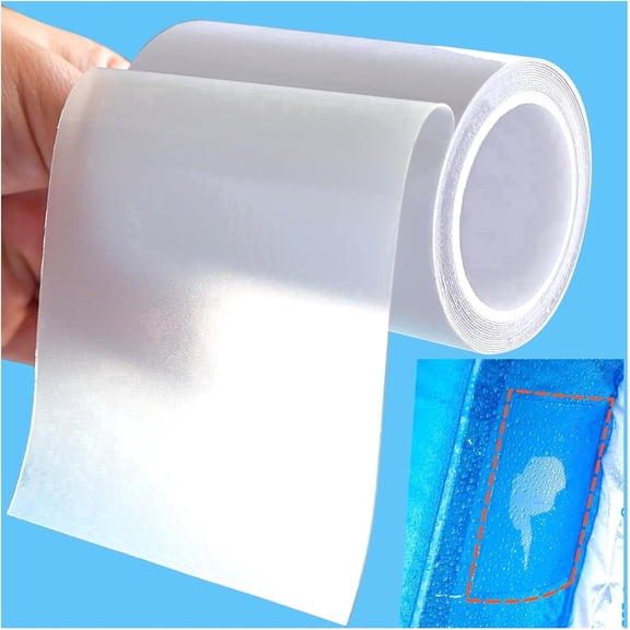 Clear Heavy Duty TPU Repair Tape Roll, Waterproof Self-Adhesive Inflatable Patch Repair Kit 8cm x 2.15m for Tent, Canvas, Canopy, Pool Floats, Swimming Ring & Bounce House